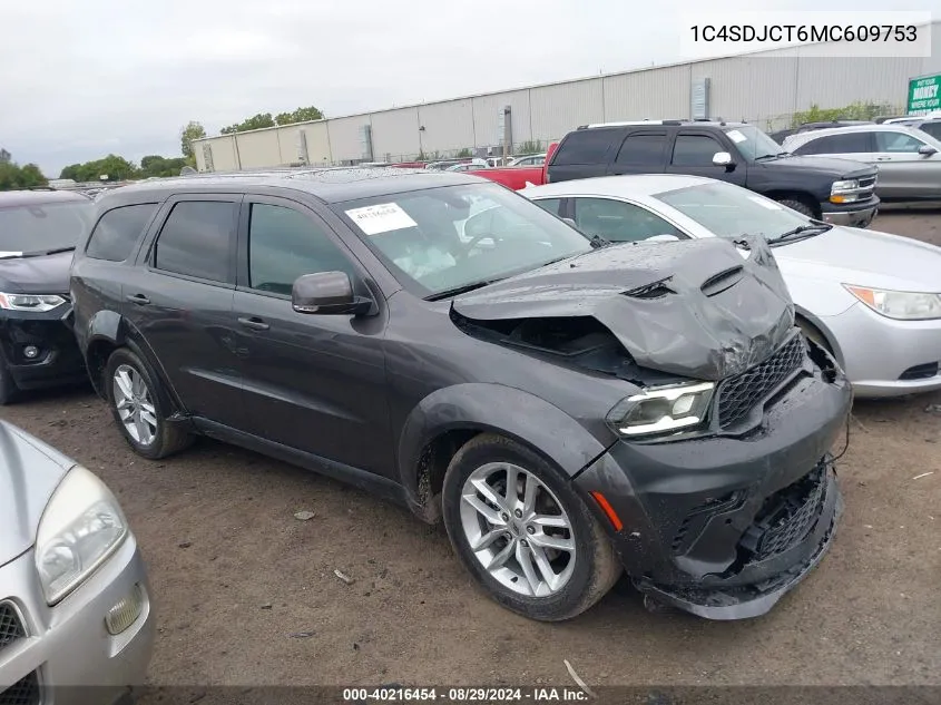 2021 Dodge Durango R/T VIN: 1C4SDJCT6MC609753 Lot: 40216454