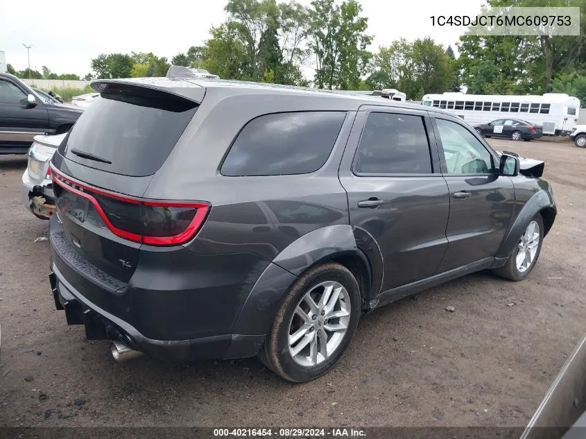 2021 Dodge Durango R/T VIN: 1C4SDJCT6MC609753 Lot: 40216454