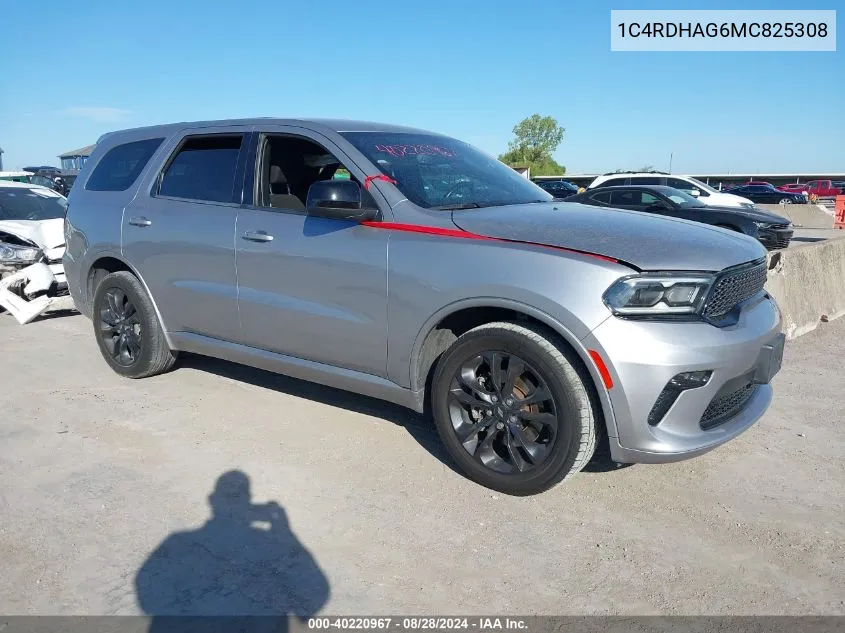 2021 Dodge Durango Sxt Plus Rwd VIN: 1C4RDHAG6MC825308 Lot: 40220967