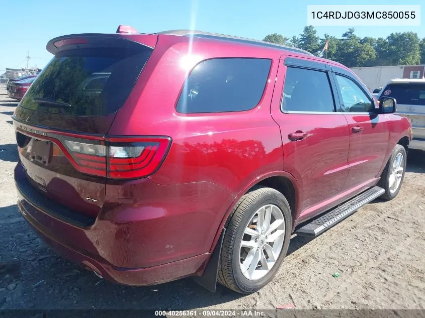 2021 Dodge Durango Gt Plus Awd VIN: 1C4RDJDG3MC850055 Lot: 40256361