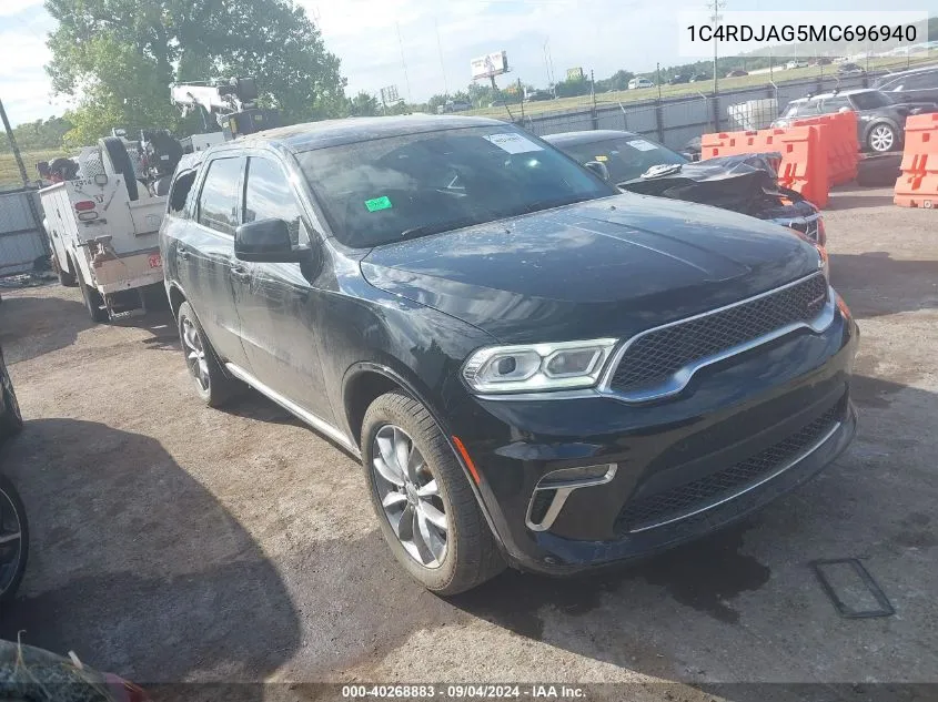 1C4RDJAG5MC696940 2021 Dodge Durango Sxt