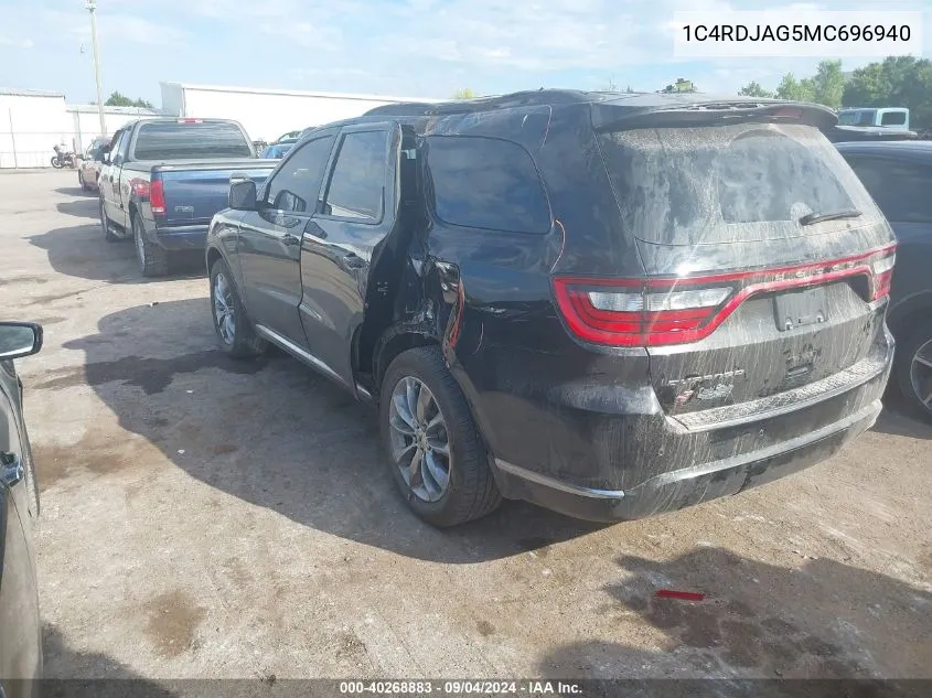 1C4RDJAG5MC696940 2021 Dodge Durango Sxt