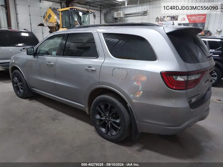 2021 Dodge Durango Gt Plus Awd VIN: 1C4RDJDG3MC556090 Lot: 40278028