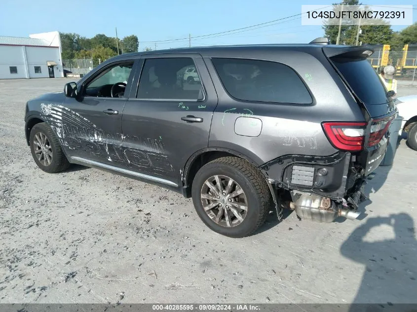 2021 Dodge Durango Pursuit Awd VIN: 1C4SDJFT8MC792391 Lot: 40285595