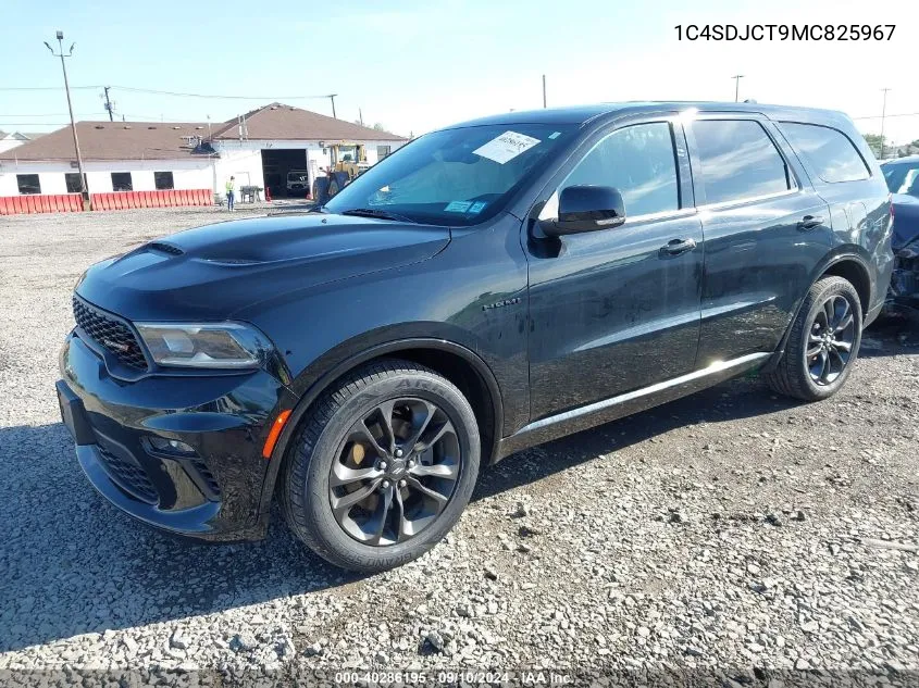 2021 Dodge Durango R/T Awd VIN: 1C4SDJCT9MC825967 Lot: 40286195