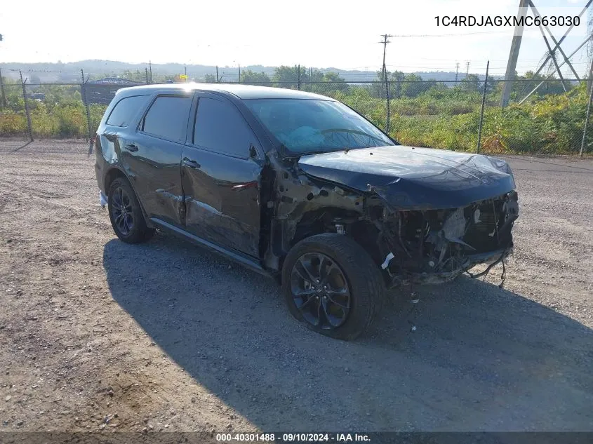 2021 Dodge Durango Sxt Plus Awd VIN: 1C4RDJAGXMC663030 Lot: 40301488