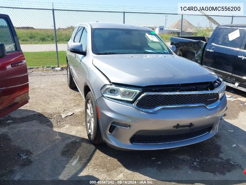 2021 Dodge Durango Sxt Awd VIN: 1C4RDJAG0MC556200 Lot: 40347242