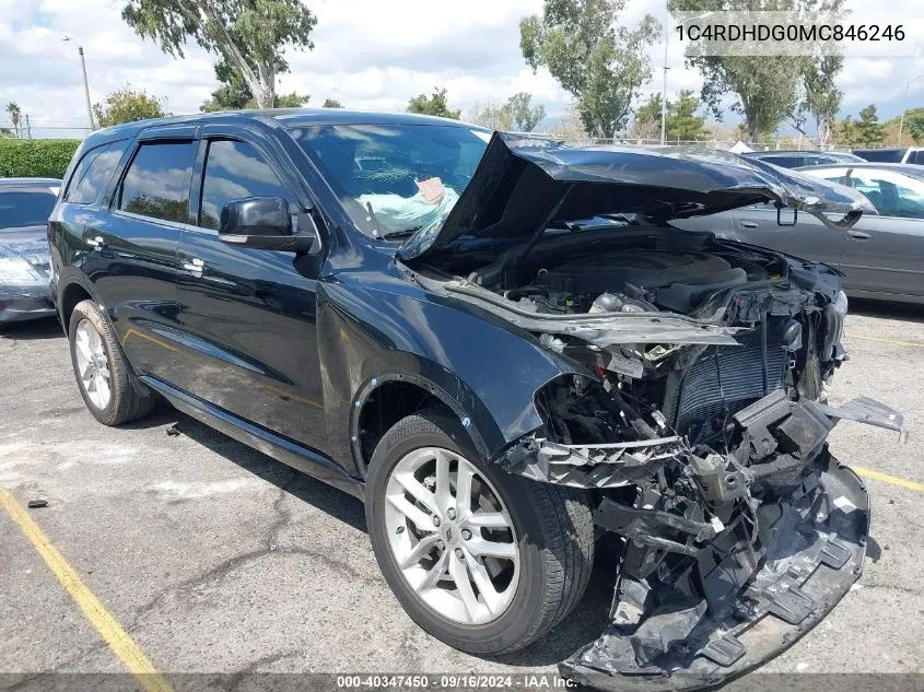 2021 Dodge Durango Gt Plus Rwd VIN: 1C4RDHDG0MC846246 Lot: 40347450