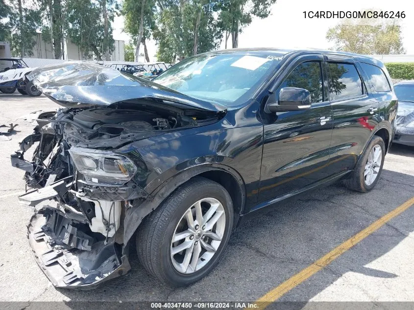 2021 Dodge Durango Gt Plus Rwd VIN: 1C4RDHDG0MC846246 Lot: 40347450