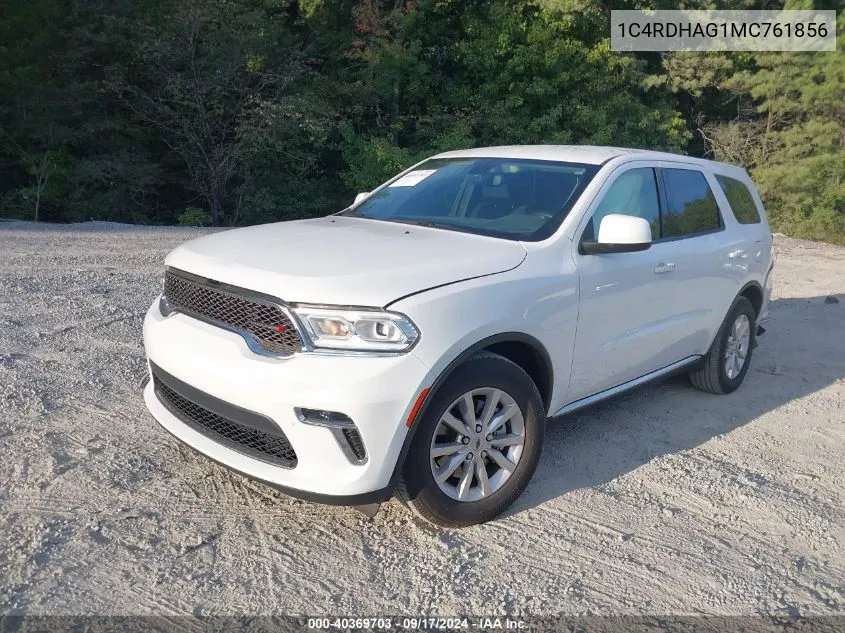 2021 Dodge Durango Sxt VIN: 1C4RDHAG1MC761856 Lot: 40369703