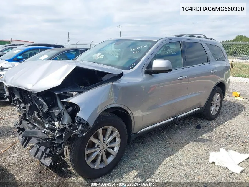 2021 Dodge Durango Sxt Plus Rwd VIN: 1C4RDHAG6MC660330 Lot: 40374934