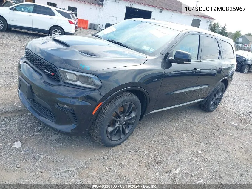 2021 Dodge Durango R/T Awd VIN: 1C4SDJCT9MC825967 Lot: 40390108