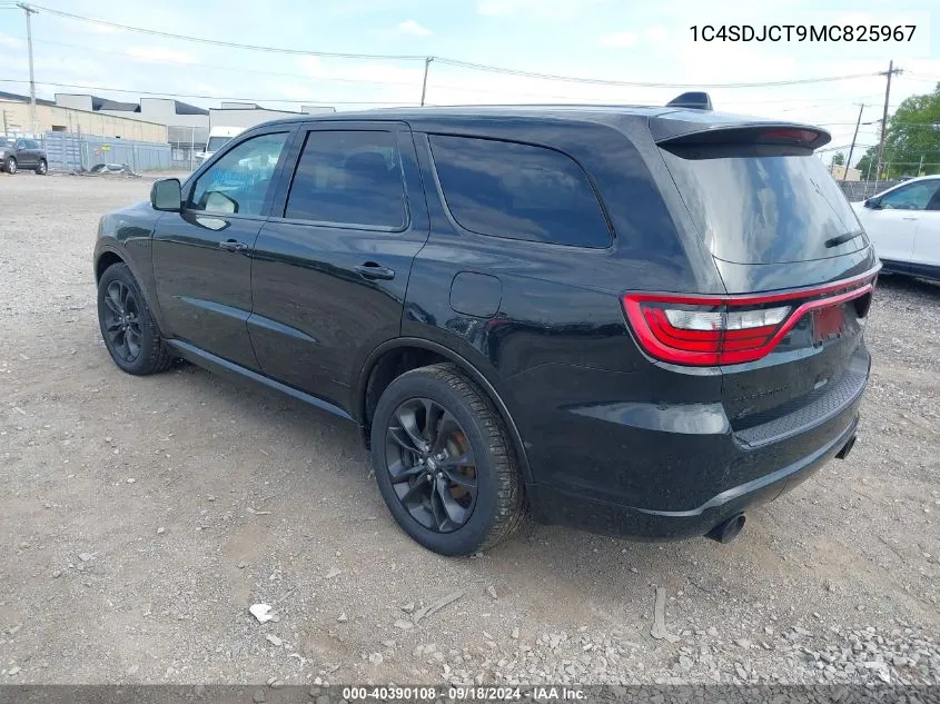 2021 Dodge Durango R/T Awd VIN: 1C4SDJCT9MC825967 Lot: 40390108