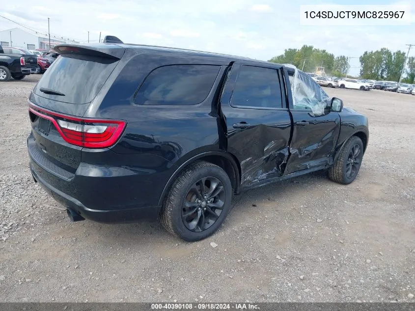 2021 Dodge Durango R/T Awd VIN: 1C4SDJCT9MC825967 Lot: 40390108