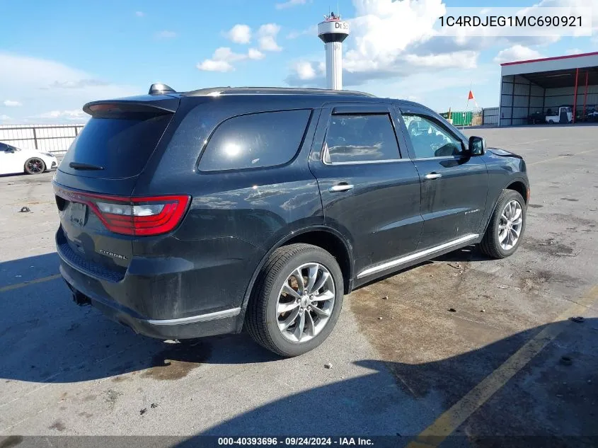 1C4RDJEG1MC690921 2021 Dodge Durango Citadel Awd