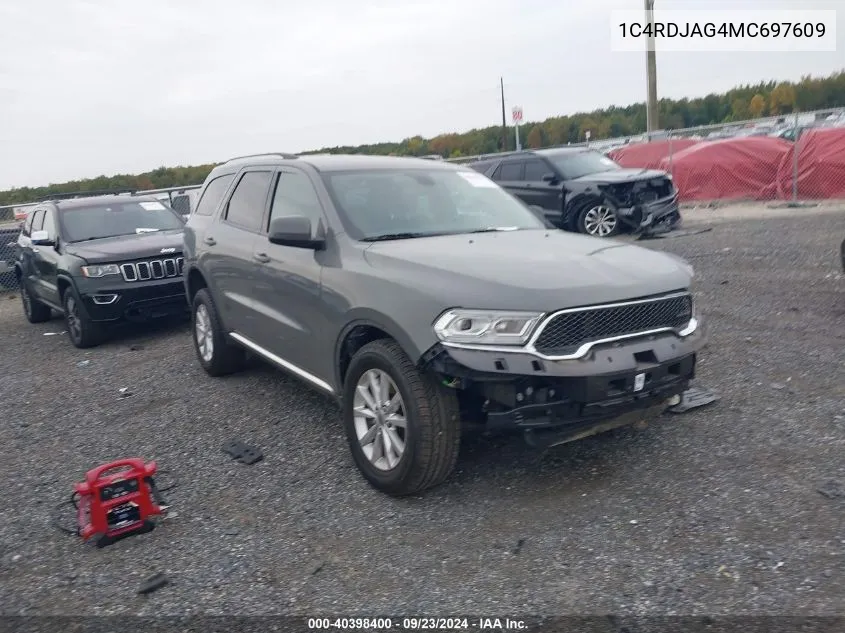 1C4RDJAG4MC697609 2021 Dodge Durango Sxt