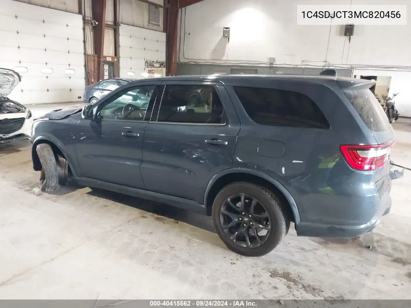 2021 Dodge Durango R/T VIN: 1C4SDJCT3MC820456 Lot: 40415562