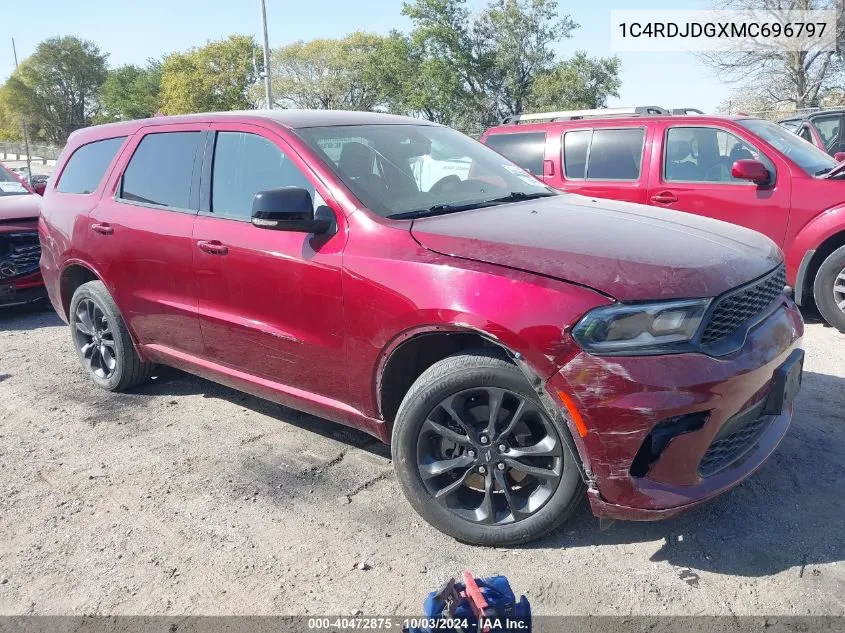 2021 Dodge Durango Gt Plus Awd VIN: 1C4RDJDGXMC696797 Lot: 40472875