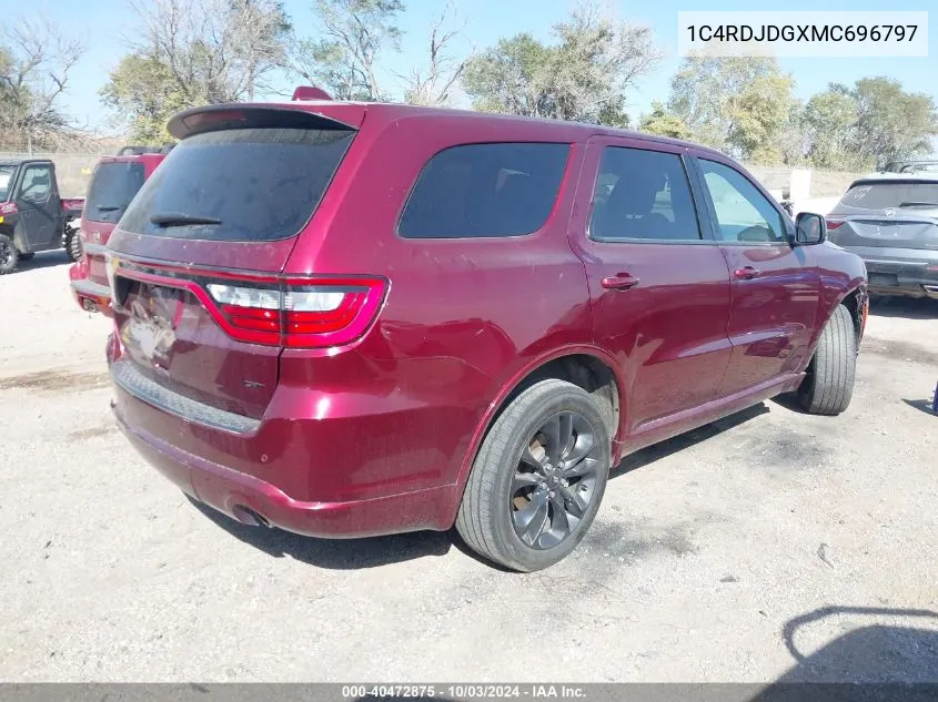 2021 Dodge Durango Gt Plus Awd VIN: 1C4RDJDGXMC696797 Lot: 40472875