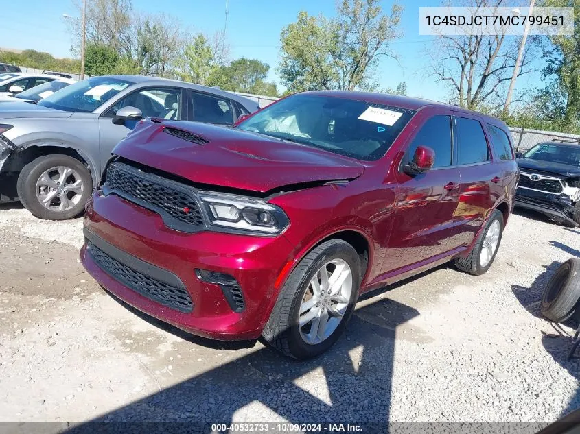 2021 Dodge Durango R/T VIN: 1C4SDJCT7MC799451 Lot: 40532733