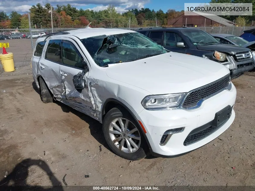 2021 Dodge Durango Sxt Plus Awd VIN: 1C4RDJAG5MC642084 Lot: 40562724