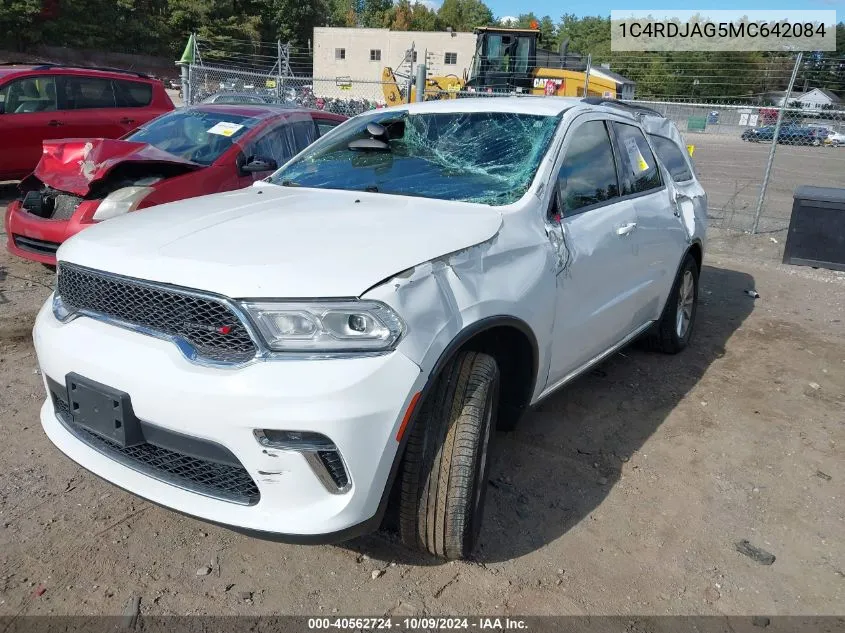 2021 Dodge Durango Sxt Plus Awd VIN: 1C4RDJAG5MC642084 Lot: 40562724