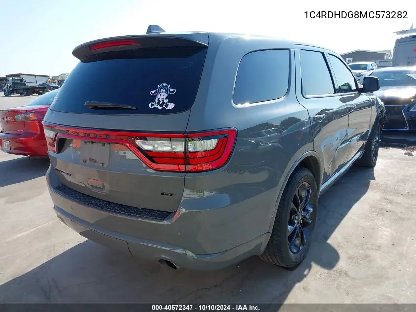 2021 Dodge Durango Gt Rwd VIN: 1C4RDHDG8MC573282 Lot: 40572347