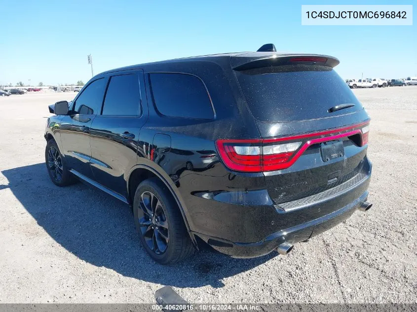 2021 Dodge Durango R/T Awd VIN: 1C4SDJCT0MC696842 Lot: 40620816