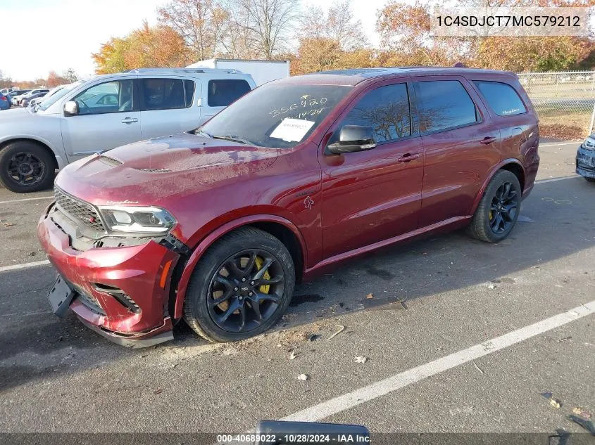 2021 Dodge Durango R/T VIN: 1C4SDJCT7MC579212 Lot: 40689022