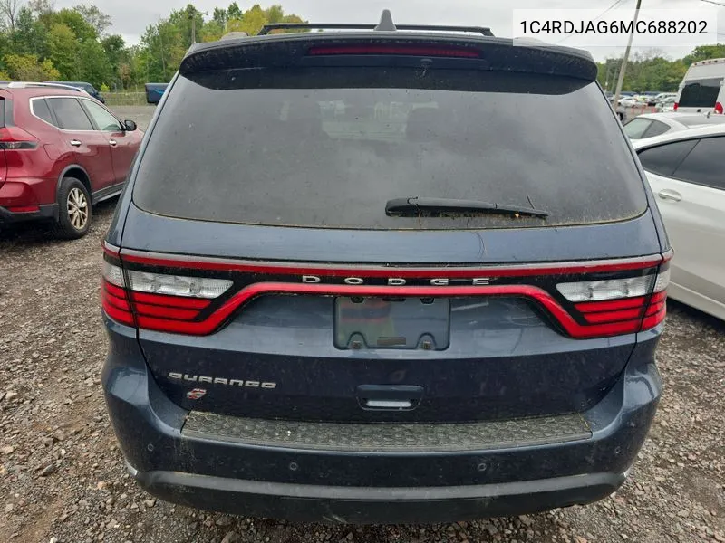 2021 Dodge Durango Sxt VIN: 1C4RDJAG6MC688202 Lot: 40718620