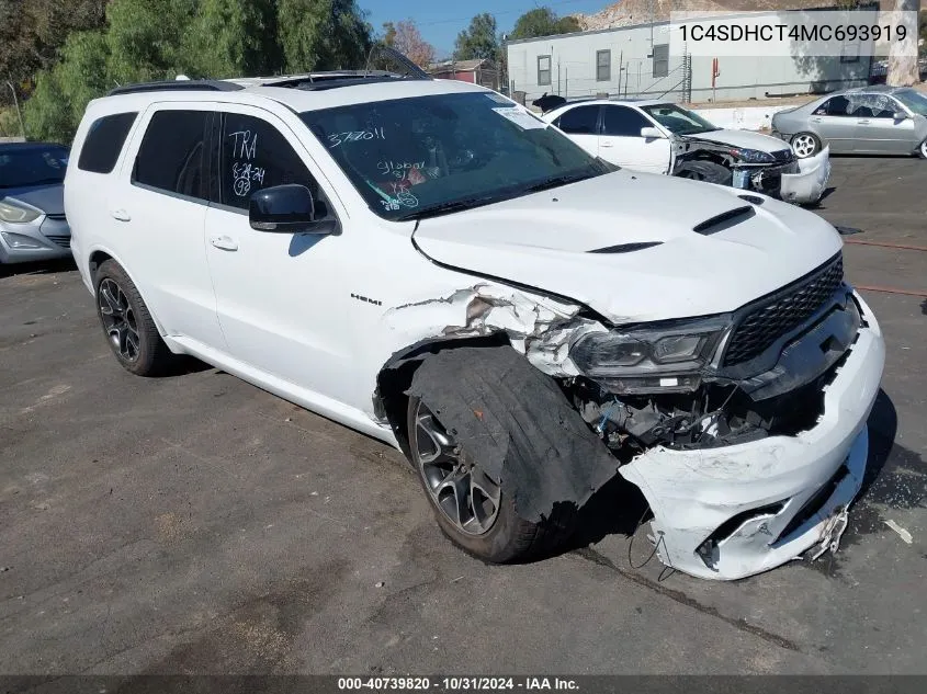 2021 Dodge Durango R/T Rwd VIN: 1C4SDHCT4MC693919 Lot: 40739820