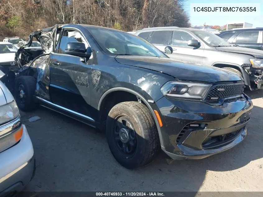 2021 Dodge Durango Pursuit Awd VIN: 1C4SDJFT8MC763554 Lot: 40745933