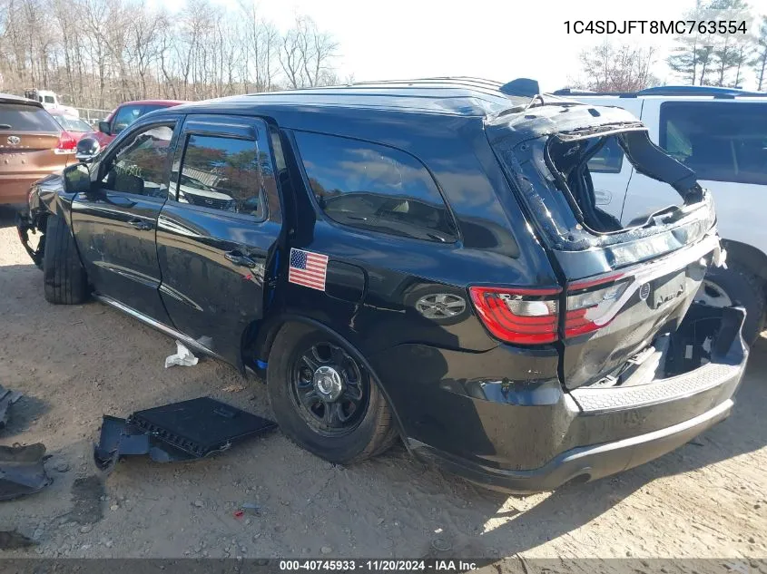 2021 Dodge Durango Pursuit Awd VIN: 1C4SDJFT8MC763554 Lot: 40745933