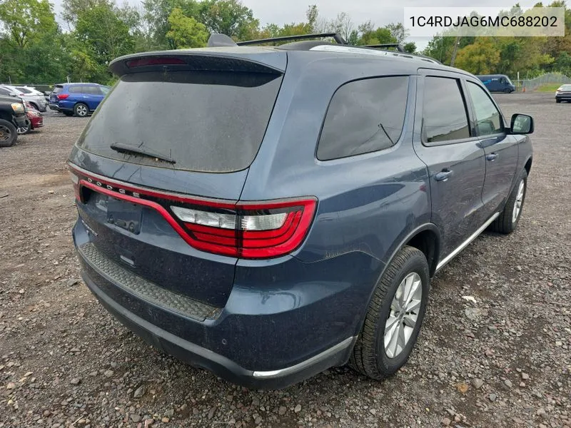 2021 Dodge Durango Sxt Plus Awd VIN: 1C4RDJAG6MC688202 Lot: 40750168