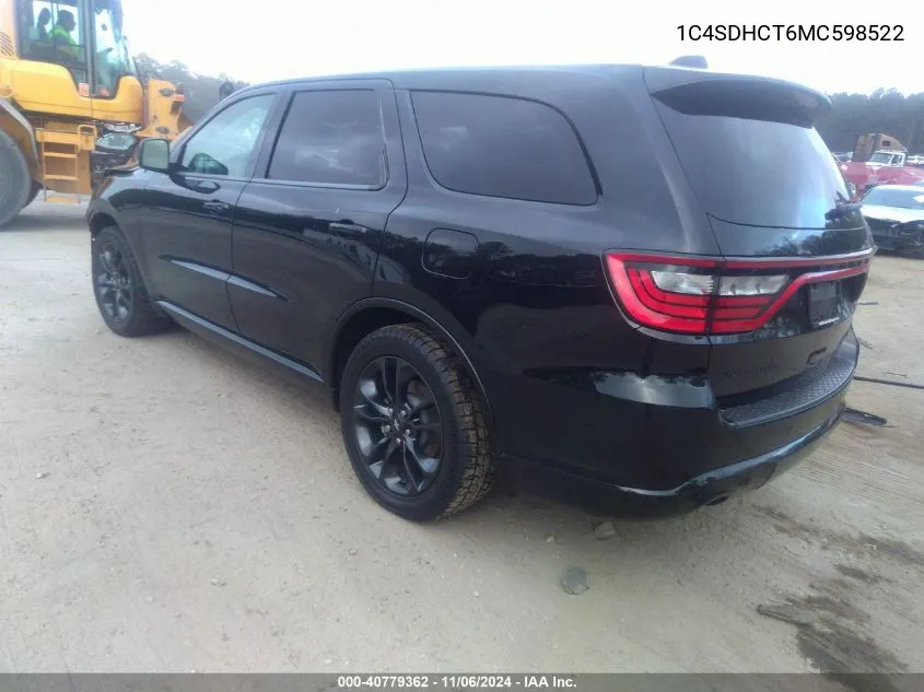 2021 Dodge Durango R/T Rwd VIN: 1C4SDHCT6MC598522 Lot: 40779362