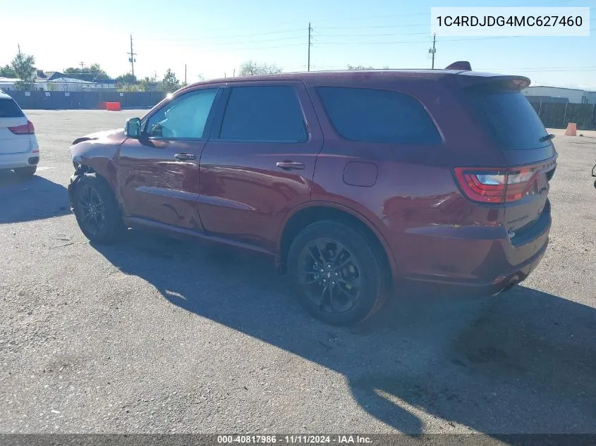 2021 Dodge Durango Gt Plus Awd VIN: 1C4RDJDG4MC627460 Lot: 40817986