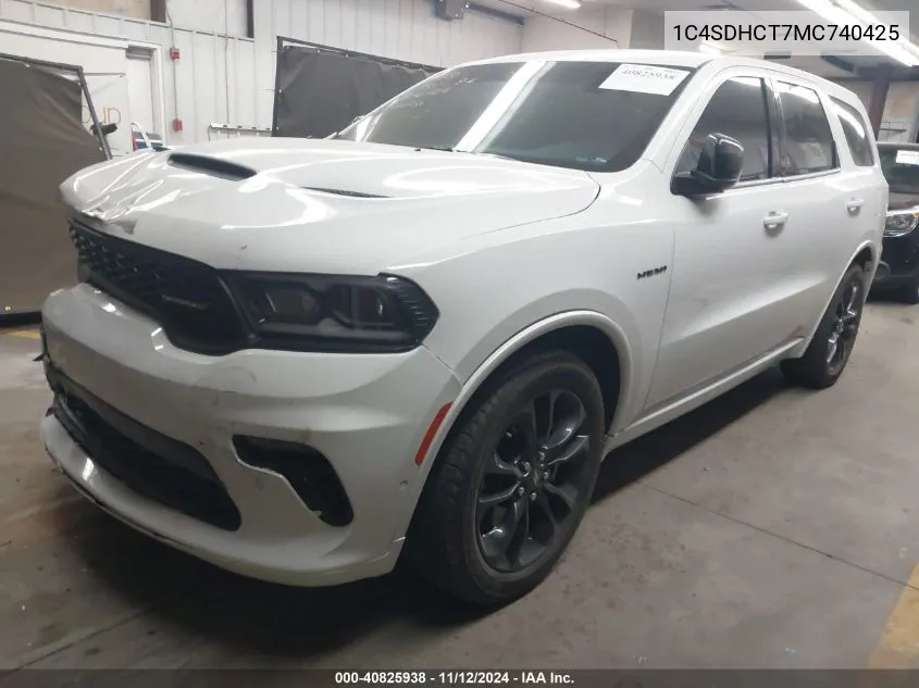 1C4SDHCT7MC740425 2021 Dodge Durango R/T Rwd