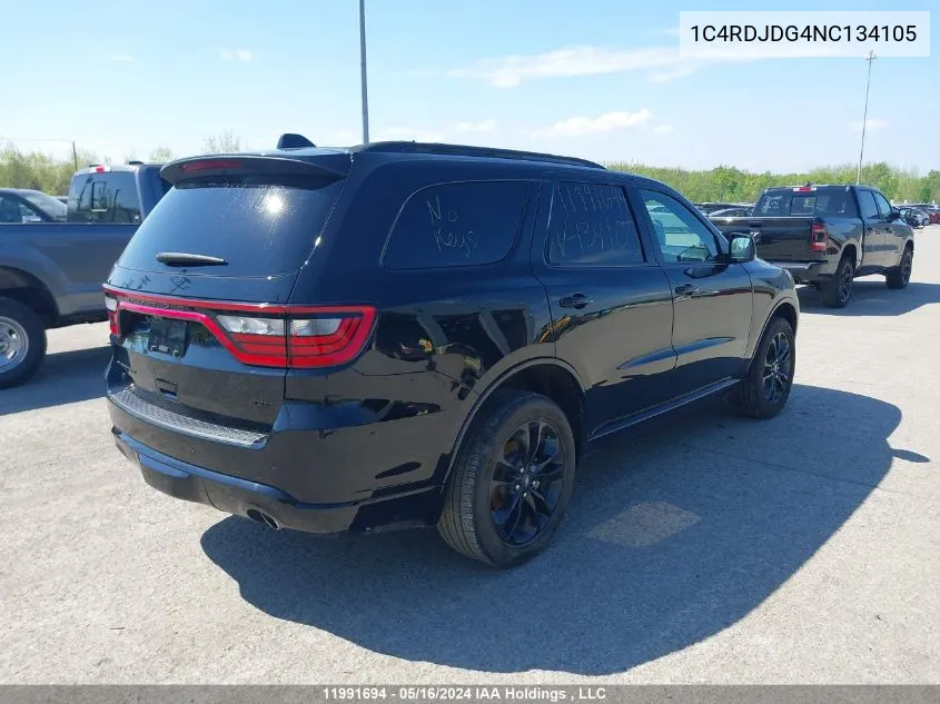 1C4RDJDG4NC134105 2022 Dodge Durango Gt