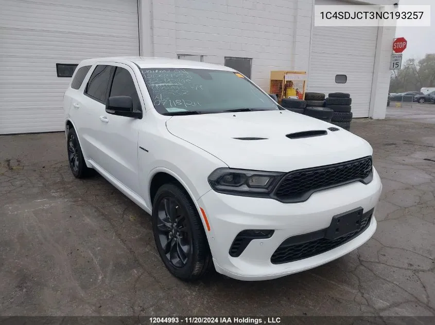 1C4SDJCT3NC193257 2022 Dodge Durango R/T