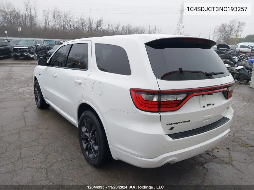 1C4SDJCT3NC193257 2022 Dodge Durango R/T