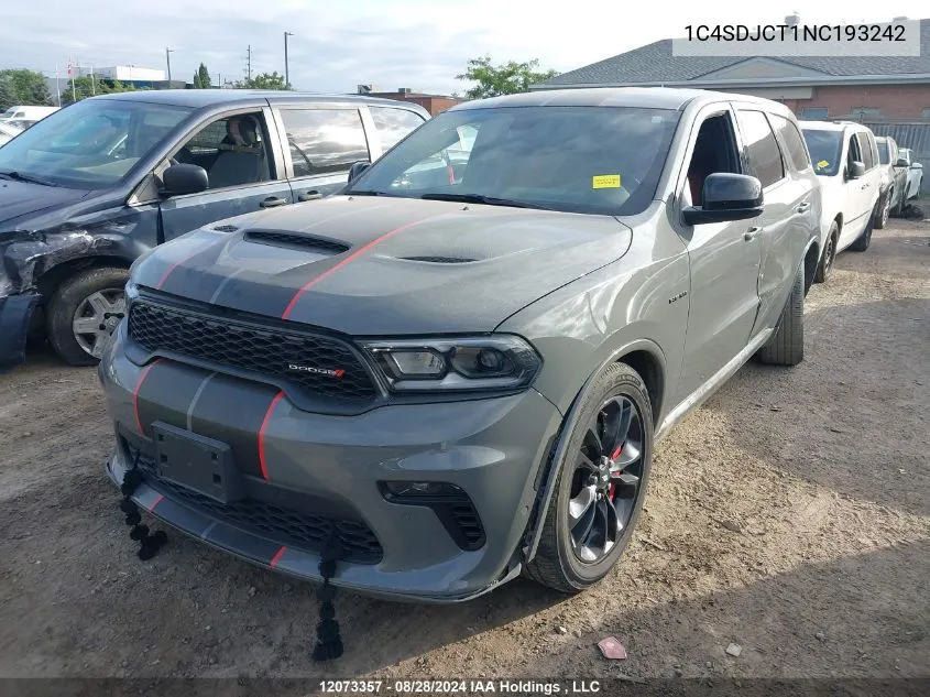 1C4SDJCT1NC193242 2022 Dodge Durango R/T