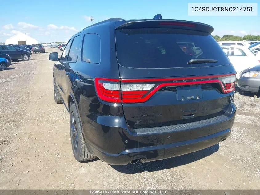 1C4SDJCT8NC214751 2022 Dodge Durango R/T