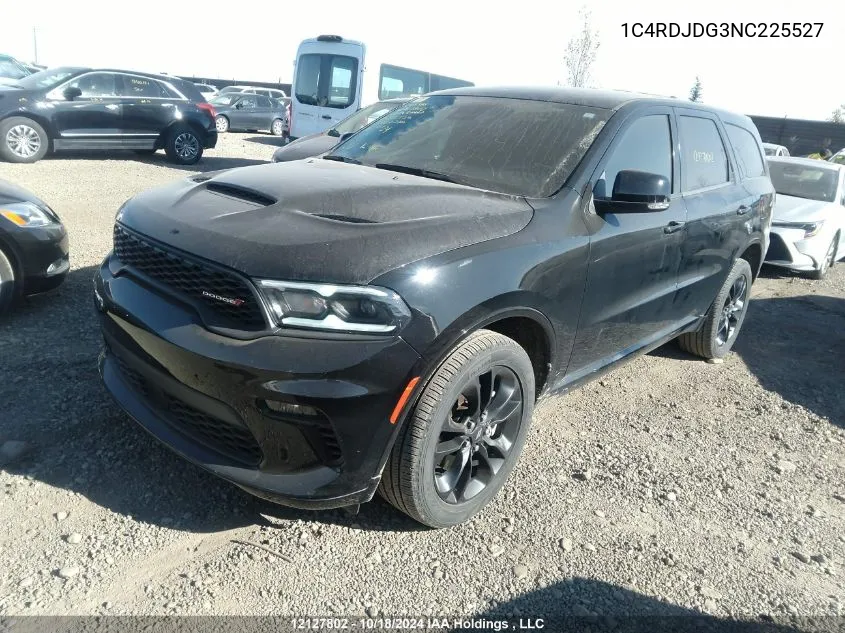 2022 Dodge Durango Gt VIN: 1C4RDJDG3NC225527 Lot: 12127802