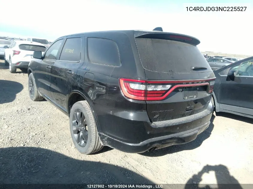 2022 Dodge Durango Gt VIN: 1C4RDJDG3NC225527 Lot: 12127802