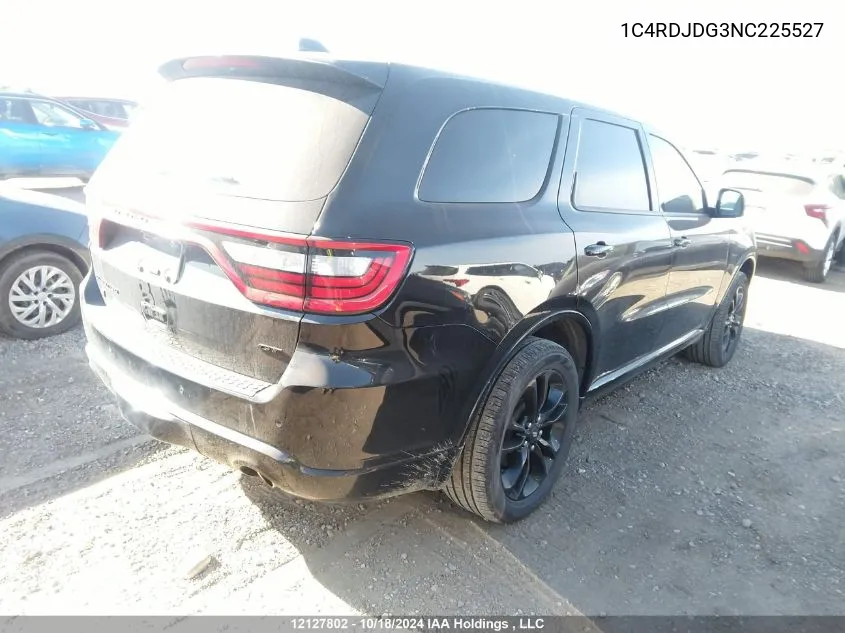 2022 Dodge Durango Gt VIN: 1C4RDJDG3NC225527 Lot: 12127802