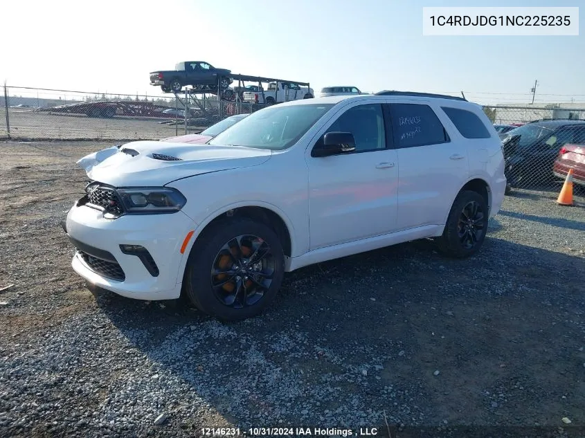 2022 Dodge Durango Gt VIN: 1C4RDJDG1NC225235 Lot: 12146231