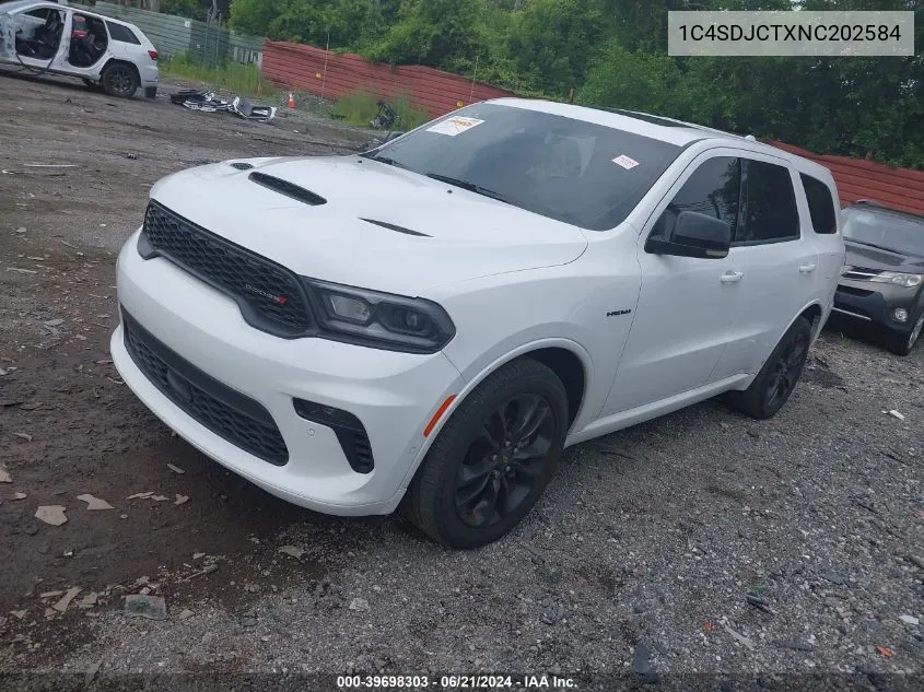 2022 Dodge Durango R/T Plus Awd VIN: 1C4SDJCTXNC202584 Lot: 39698303