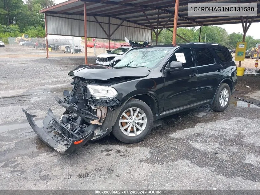 2022 Dodge Durango Sxt Rwd VIN: 1C4RDHAG1NC131580 Lot: 39898602