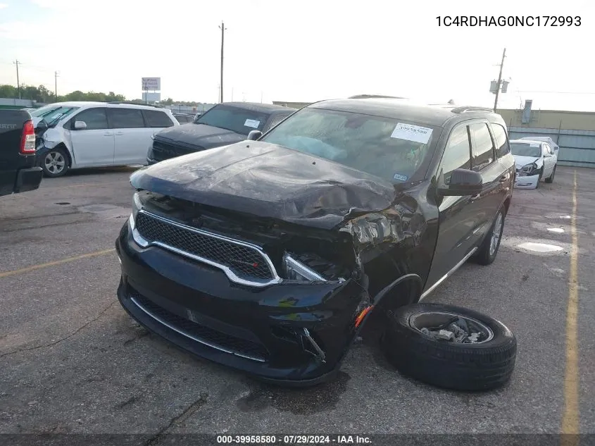 1C4RDHAG0NC172993 2022 Dodge Durango Sxt Rwd