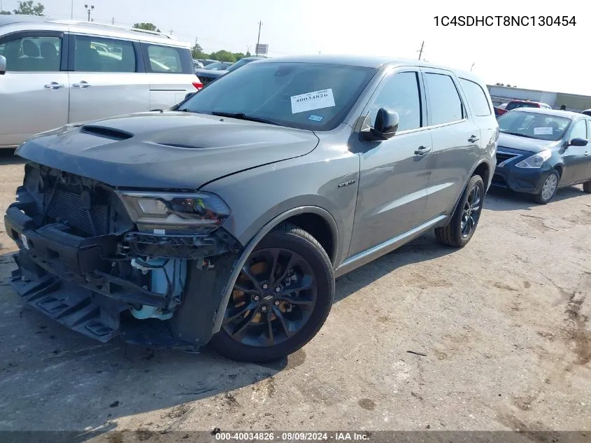 2022 Dodge Durango R/T Rwd VIN: 1C4SDHCT8NC130454 Lot: 40034826